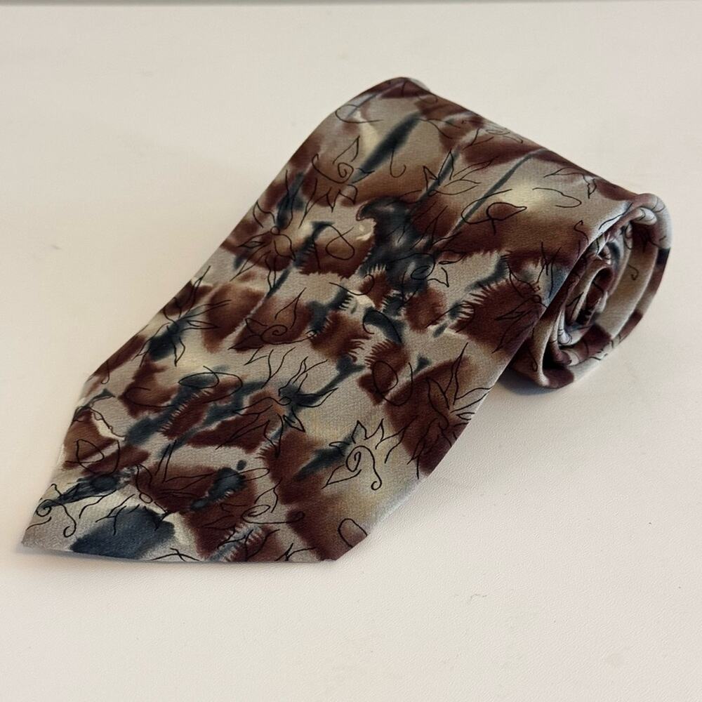 J‎ Garcia Men's Multicolor Floral Banyan Trees Silk Adjustable Pointed Neckties